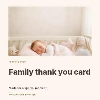 Family thank you card social media post template · Gallery editorial