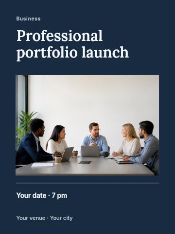 Professional portfolio launch invitation template