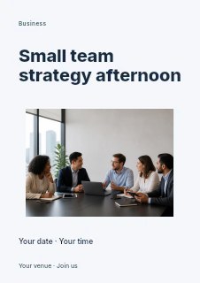 Small team strategy afternoon flyer template · Modern programme