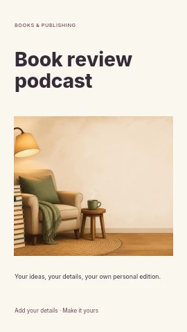 Book review podcast instagram story template