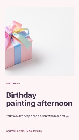 Birthday painting afternoon instagram story template