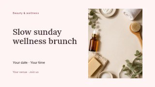 Slow Sunday wellness brunch presentation cover · Horizontal photo dialogue