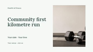 Community first kilometre run youtube thumbnail template · Horizontal photo dialogue