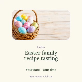 Easter family recipe tasting social media post template · Picture window