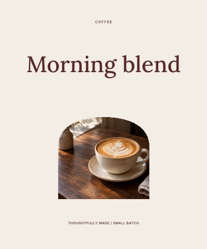 Morning blend · Monochrome label template