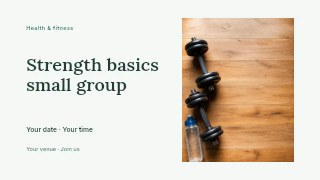 Strength basics small group presentation cover template · Horizontal photo dialogue
