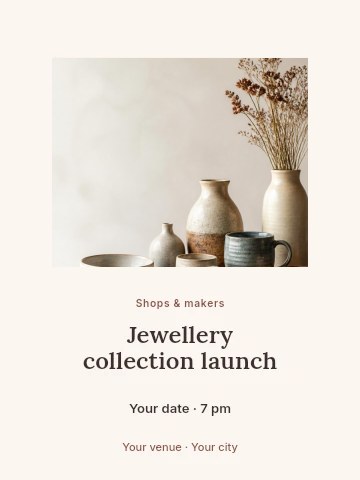 Jewellery collection launch poster template
