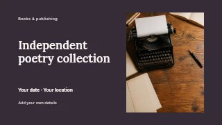Independent poetry collection presentation cover template · Horizontal photo dialogue