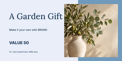 A Garden Gift · Contour gift voucher template