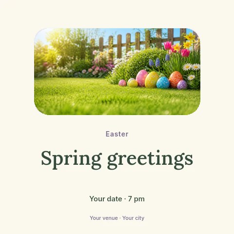Spring greetings social media post template