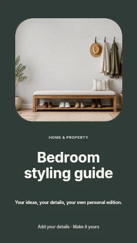 Bedroom styling guide instagram story template