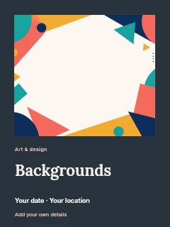 Backgrounds · Gallery editorial
