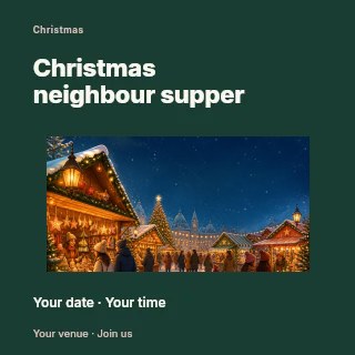 Christmas neighbour supper social media post template · Modern programme
