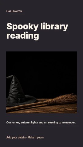 Spooky library reading instagram story template