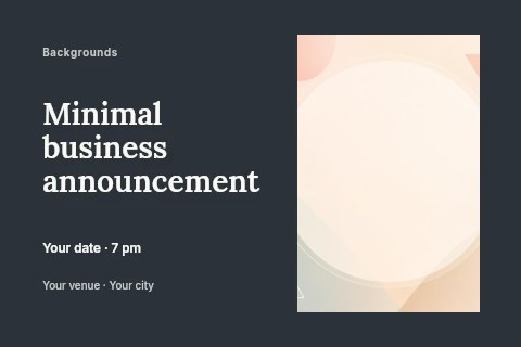 Abstract pastel geometric shape background in Minimal business announcement postcard template