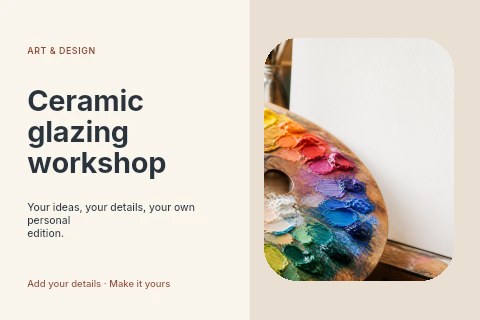 Ceramic glazing workshop postcard template