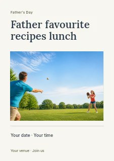 Father favourite recipes lunch flyer template · Title & photograph