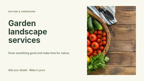 Fresh assorted vegetables in wicker basket in Garden landscape services youtube thumbnail template