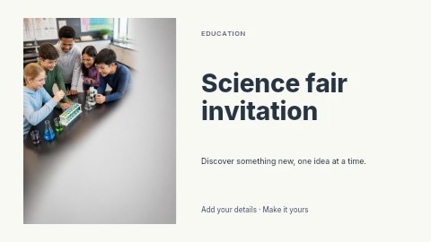Science fair invitation presentation cover template