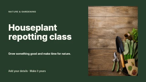 Houseplant repotting class youtube thumbnail template