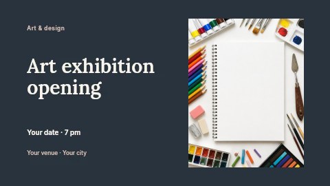 Art exhibition opening presentation cover template