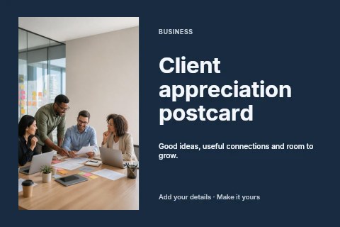 Client appreciation postcard template