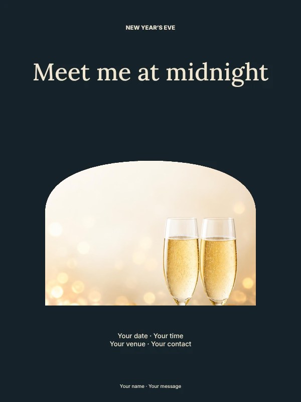New Year’s Eve photo invitation poster template