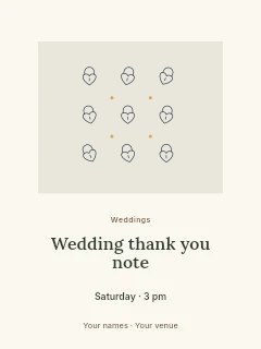 Heart-shaped padlock · Scattered Pattern in Wedding thank you note · Picture window