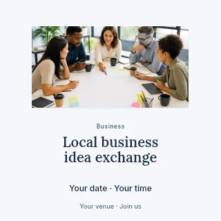 Local business idea exchange social media post template · Picture window