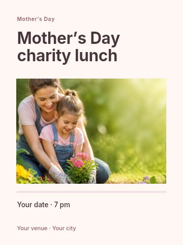 Mother’s Day charity lunch invitation template