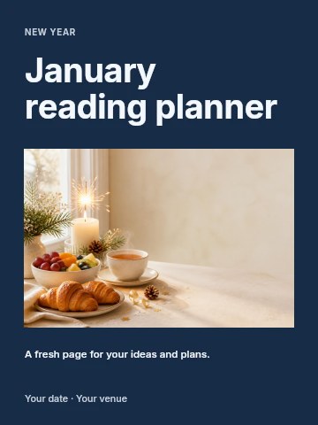 January reading planner invitation template