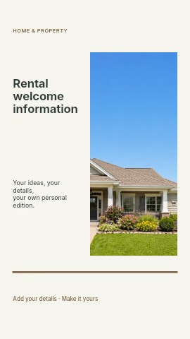 Rental welcome information instagram story template