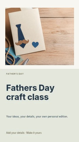 Fathers Day craft class instagram story template