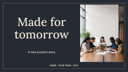 Made for tomorrow · Elegant presentation cover template