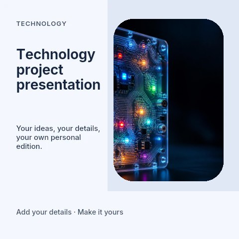 Technology project presentation social media post template