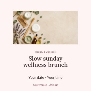 Slow Sunday wellness brunch social media post template · Picture window