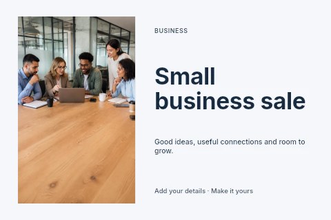 Small business sale postcard template