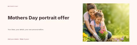 Mothers Day portrait offer banner template