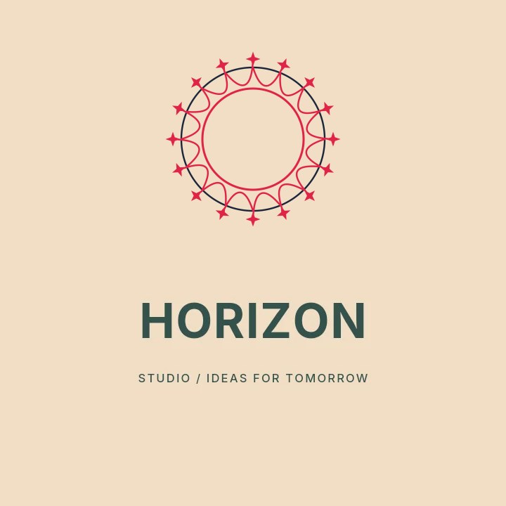 Sparkle radial emblem · 16 motifs and interlaced in Horizon studio · Illustrated logo