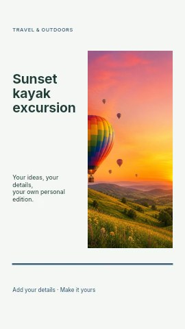 Sunset kayak excursion instagram story template