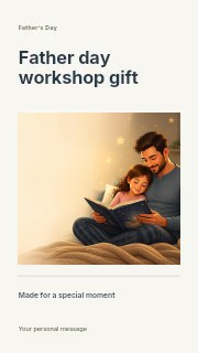 Father Day workshop gift instagram story template · Title & photograph