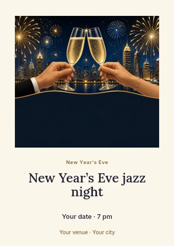 New Year’s Eve jazz night flyer template
