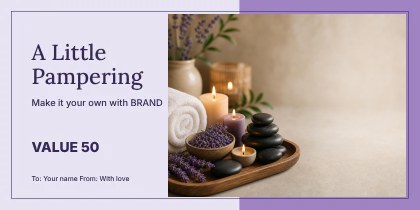 A Little Pampering · Stencil gift voucher template