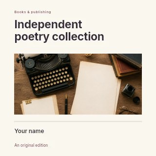 Independent poetry collection podcast cover template · Title & photograph
