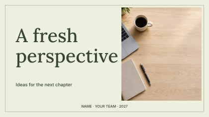 A fresh perspective · Botanical presentation cover template