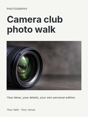 Camera club photo walk invitation template