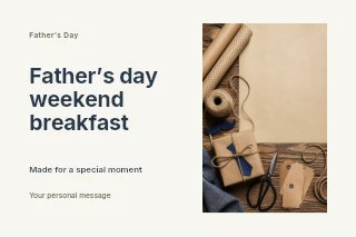 Father’s Day weekend breakfast postcard template · Horizontal photo dialogue