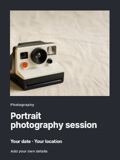 Portrait photography session poster template · Gallery editorial