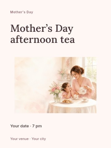 Mother’s Day afternoon tea poster template