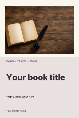 Modern travel memoir book cover template